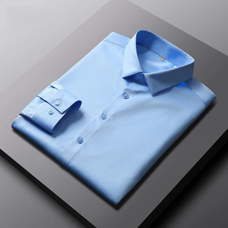 Men's Casual Long Sleeved Solid Shirt
