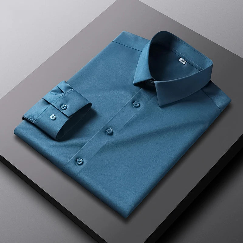 Men's Casual Long Sleeved Solid Shirt